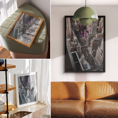 Wandposter Moderne wolkenkrabbers in de straten van New York