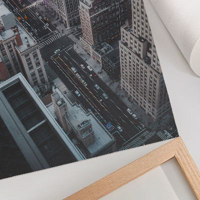 Wandposter Moderne wolkenkrabbers in de straten van New York