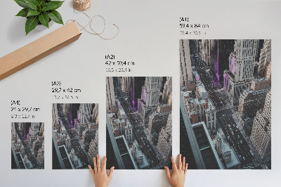 Wandposter Moderne wolkenkrabbers in de straten van New York