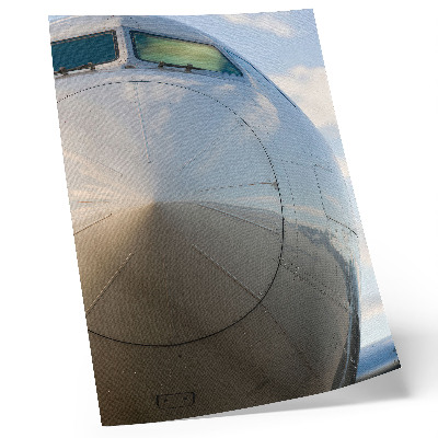 Poster Close-up van een elegant vliegtuig met metallic details.