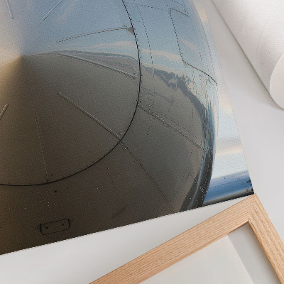 Poster Close-up van een elegant vliegtuig met metallic details.