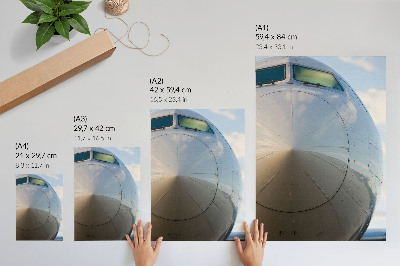 Poster Close-up van een elegant vliegtuig met metallic details.