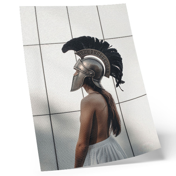Wandposter Figuur met helm, klassieke realistische stijl