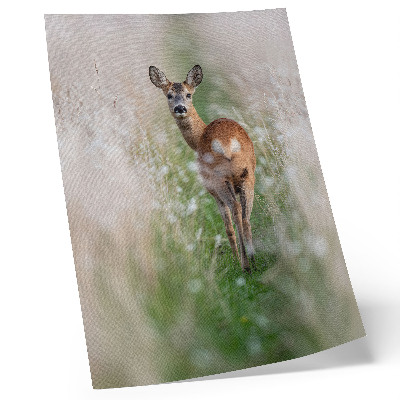 Decoratieve poster Reeën op de achtergrond, in harmonie met de natuur en in alle rust.