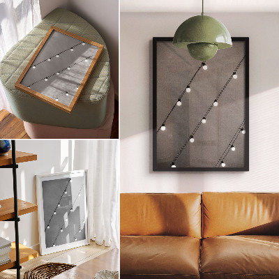 Decoratieve poster Zwart-witte symmetrie van gloeilampen