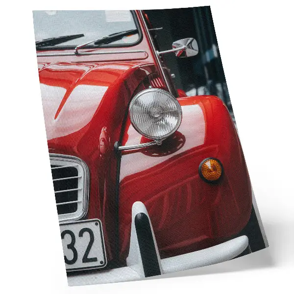 Wandposter klassieke auto met expressieve details en retro-sfeer