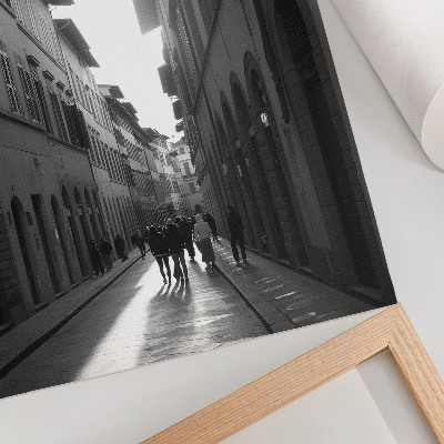 Poster De monochrome charme van een historische straat
