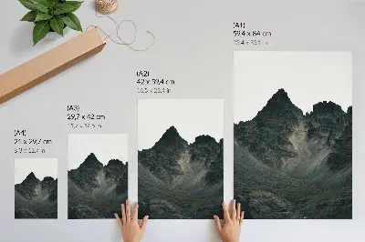 Decoratieve poster majestueuze bergtoppen in de ongerepte natuur