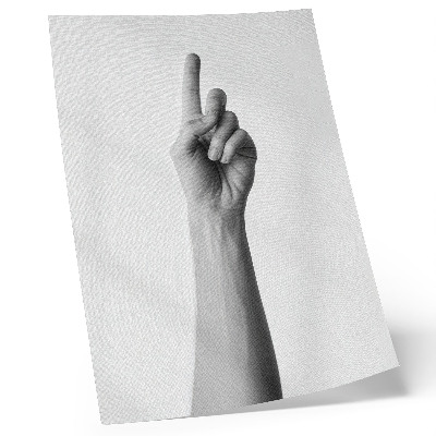 Wandposter Monochroom hand op een lege achtergrond