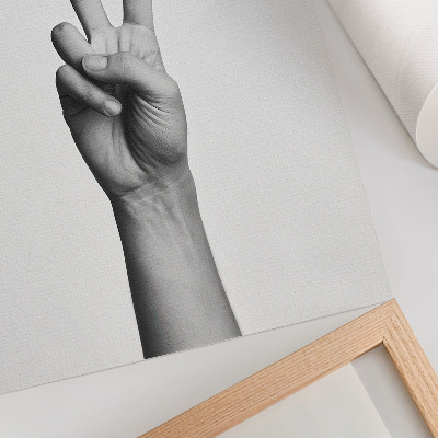 Poster Zwart-wit vredesgebaar, minimalisme, elegantie