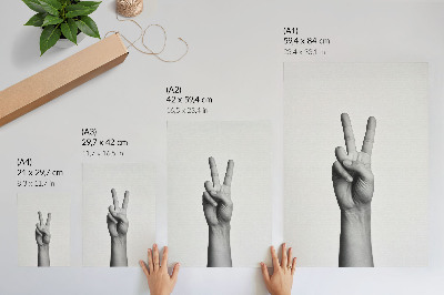 Poster Zwart-wit vredesgebaar, minimalisme, elegantie
