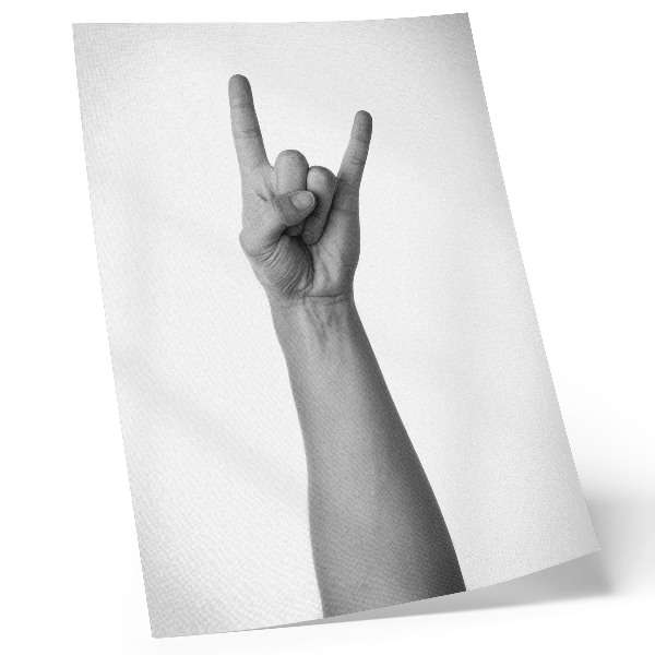 Decoratieve poster Minimalistisch handgebaar in zwart-wit
