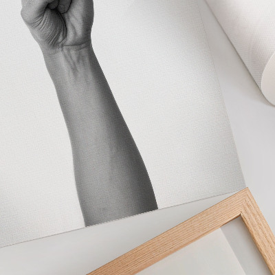 Decoratieve poster Minimalistisch handgebaar in zwart-wit