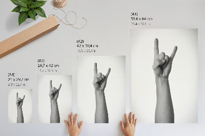 Decoratieve poster Minimalistisch handgebaar in zwart-wit
