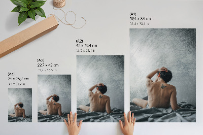 Wandposter Minimalistische nude in grijstinten