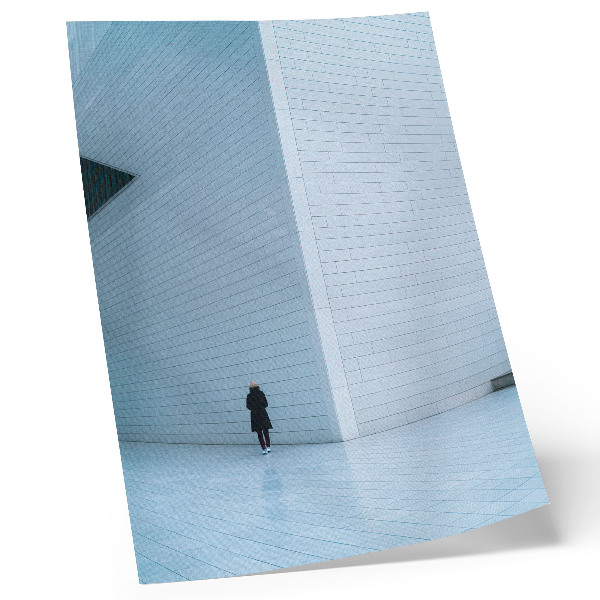 Poster Een indrukwekkende muur met geometrische patronen.