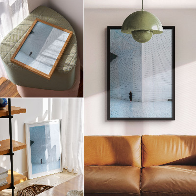 Poster Een indrukwekkende muur met geometrische patronen.