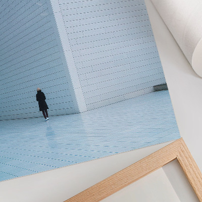 Poster Een indrukwekkende muur met geometrische patronen.