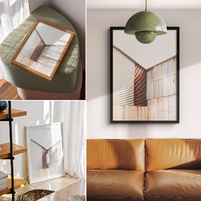 Decoratieve poster Geometrische panelen van metaal en roest.