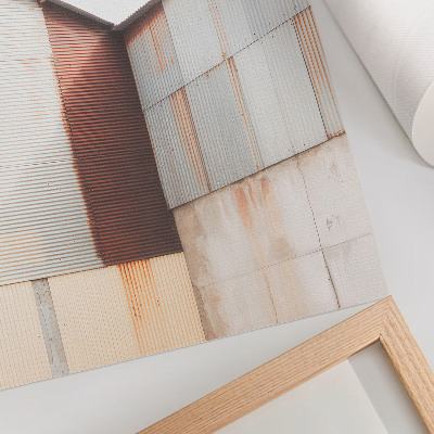 Decoratieve poster Geometrische panelen van metaal en roest.