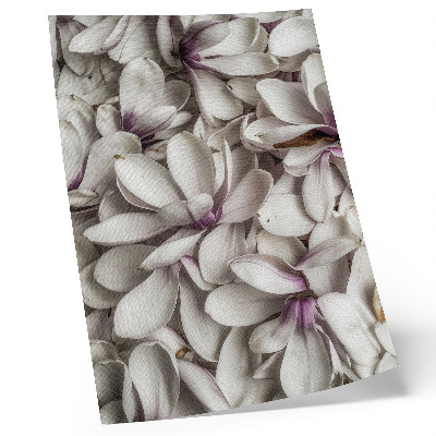 Decoratieve poster Witte bloemblaadjes in een paars bloemenpatroon, natuureffect