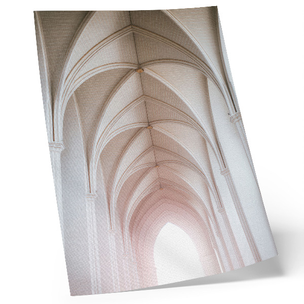 Wandposter Elegante gewelven, bogen, symmetrie, een lichte ruimte