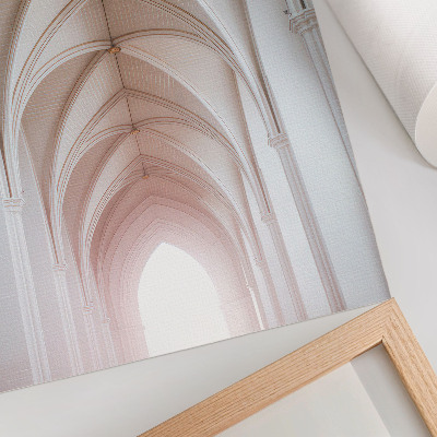 Wandposter Elegante gewelven, bogen, symmetrie, een lichte ruimte