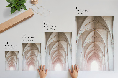 Wandposter Elegante gewelven, bogen, symmetrie, een lichte ruimte