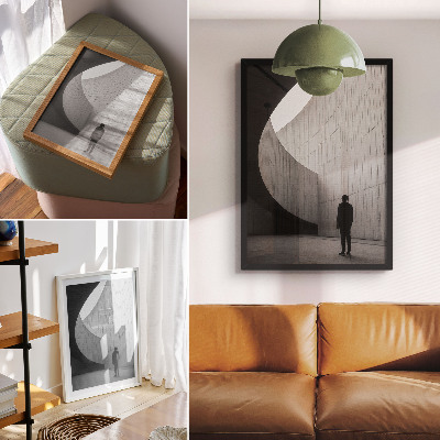 Decoratieve poster Gebogen architectuur, monochrome tinten
