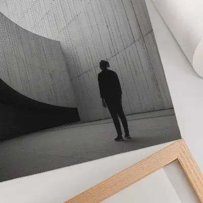 Decoratieve poster met gebogen architectuur in monochrome tinten