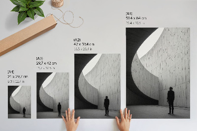 Decoratieve poster Gebogen architectuur, monochrome tinten