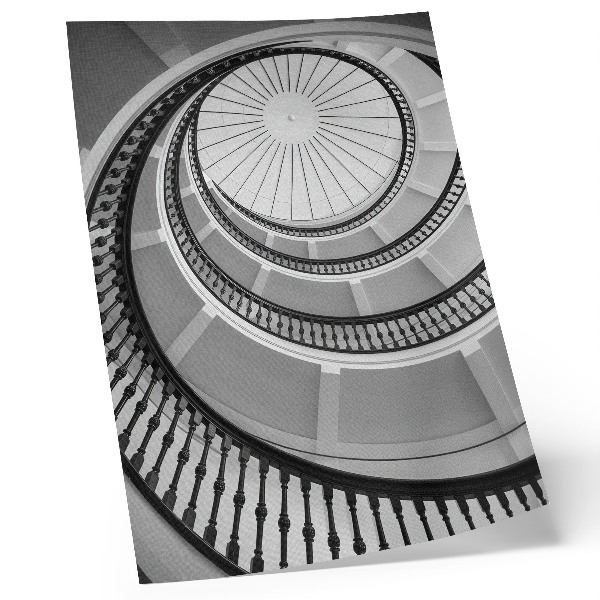 Decoratieve poster Zwart-witte wenteltrap, modern en elegant.