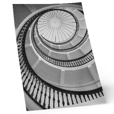 Zwart-witte poster van een wenteltrap modern en elegant design