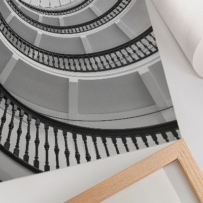 Decoratieve poster Zwart-witte wenteltrap, modern en elegant.