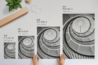 Decoratieve poster Zwart-witte wenteltrap, modern en elegant.