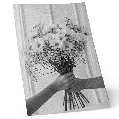 Poster met delicate bloemen in een minimalistische en elegante stijl