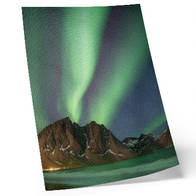 Decoratieve poster Magische hemel, groen licht, indrukwekkende bergen