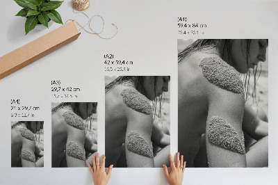 Poster Man zand textuur natuur close-up harmonie