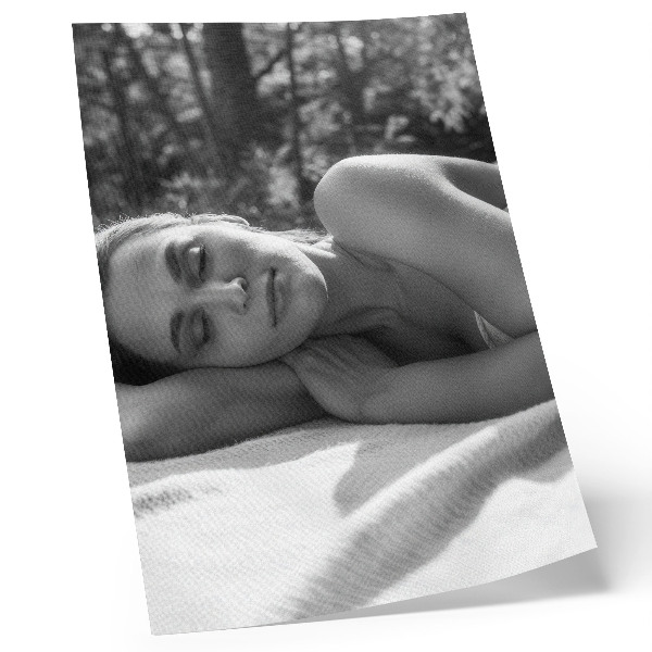 Decoratieve poster Elegant portret van een vrouw in zwart-wit