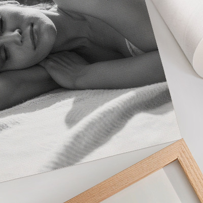 Decoratieve poster Elegant portret van een vrouw in zwart-wit