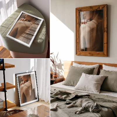 Wandposter Druppels water op de huid, natuurlijke elegantie