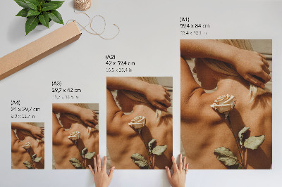 Wandposter De verfijning van lichaam en natuur in een minimalistische benadering.