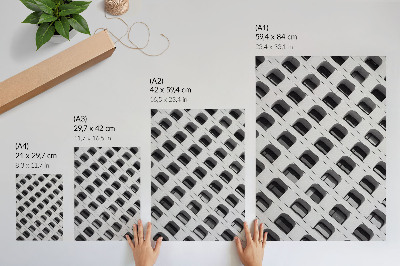 Wandposter Een minimalistische gevel vol herhalende vormen.