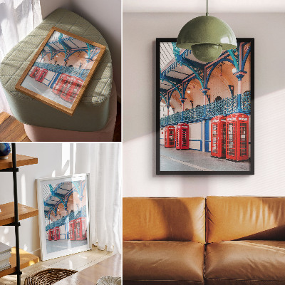 Wandposter Rode hokjes, elegante doorgang, rijke versieringen