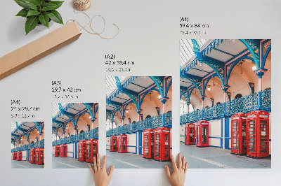 Wandposter Rode hokjes, elegante doorgang, rijke versieringen
