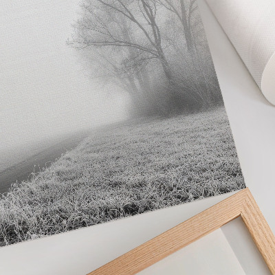 Poster Subtiele mist, bomen, winterlandschap, vredige sfeer