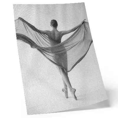 Decoratieve poster dans in zwart-wit met beelden van elegantie, beweging en verfijning