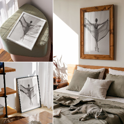 Decoratieve poster Dans in zwart-wit, elegantie, beweging, verfijning