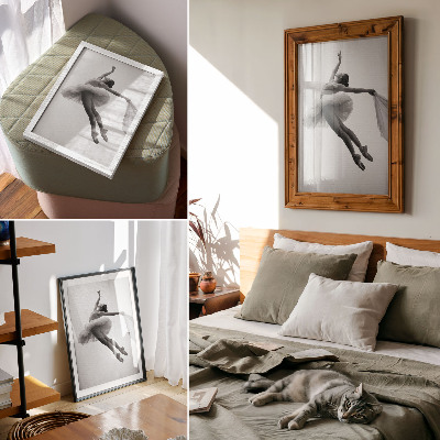 Wandposter Een ballerina in beweging met gratie en lichtheid.