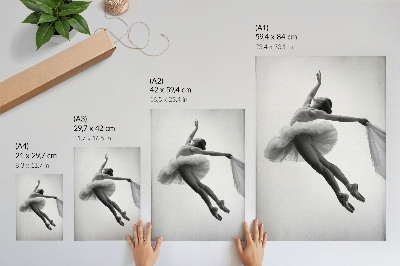 Wandposter Een ballerina in beweging met gratie en lichtheid.